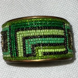 Multi color beaded cuff bracelet. Like new!